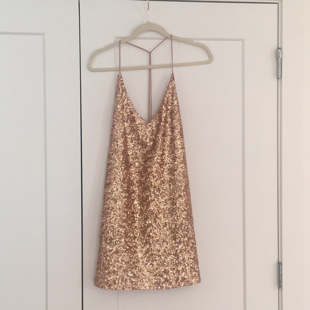 Gold sequin dress
